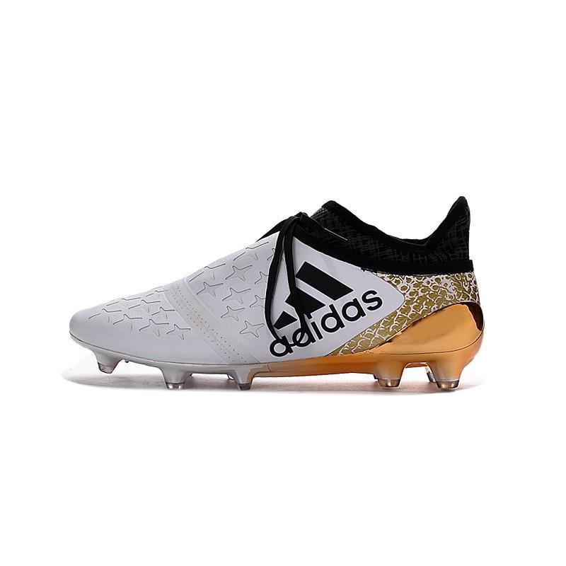 X 16+ Purechaos FG/AG Soccer White Gold Metallic Black