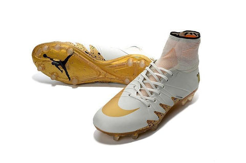 Image of Nike Hypervenom Phantom II Neymar X Jordan FG Soccer Cleats White Gold - KicksNatics