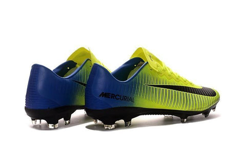 Image of Nike Mercurial Vapor XI FG Soccer Cleats Yellow Black Blue - KicksNatics