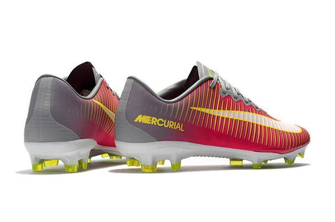 Image of Nike Mercurial Vapor XI FG Soccer Cleats Red Grey Yellow White - KicksNatics