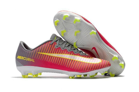 Image of Nike Mercurial Vapor XI FG Soccer Cleats Red Grey Yellow White - KicksNatics