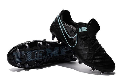 Image of Nike Tiempo Legend VI FG Soccer Cleats Black Hyper Turquoise - KicksNatics