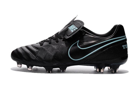 Image of Nike Tiempo Legend VI FG Soccer Cleats Black Hyper Turquoise - KicksNatics