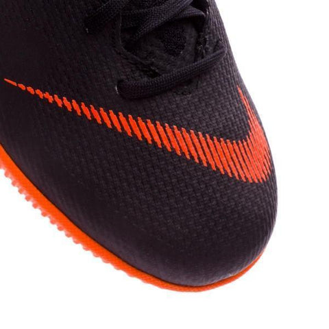 Image of Nike Mercurial VaporX XII Academy IC Soccer Cleats Total Black Orange - KicksNatics