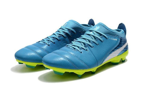 Image of Puma One FG Football Boots - BlueWhiteGreen