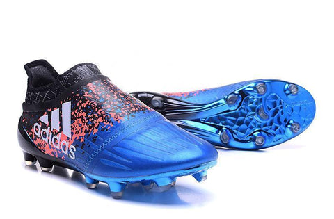 Image of Adidas X 16+ Purechaos FG/AG Soccer Cleats Blue Black - KicksNatics