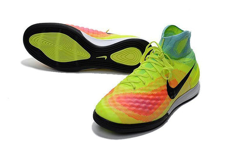 Image of Nike MagistaX Proximo II IC Soccer Shoes Volt Black Total Orange - KicksNatics