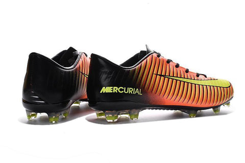 Image of Nike Mercurial Vapor XI FG Soccer Cleats Orange Black Yellow - KicksNatics