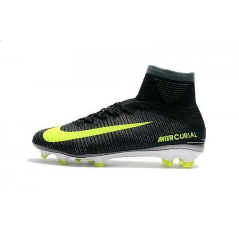 Image of Nike Mercurial Superfly V CR7 FG Soccer Cleats Black Green - KicksNatics