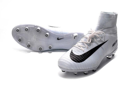 Image of Nike Mercurial Superfly V AG Soccer Cleats White Black - KicksNatics