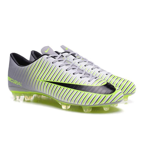Image of Nike Mercurial Vapor XI FG Soccer Cleats Grey White Green - KicksNatics