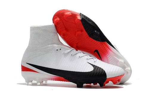 Image of Nike Mercurial Superfly V FG Soccer Cleats White Red Black - KicksNatics