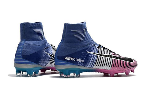 Image of Nike Mercurial Superfly V FG Soccer Cleats Pink White Blue - KicksNatics