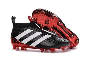 Adidas ACE 16+ Purecontrol FG/AG Soccer Cleats Black White Red