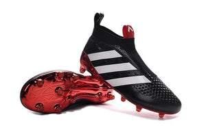 Adidas ACE 16+ Purecontrol FG/AG Soccer Cleats Black White Red - KicksNatics