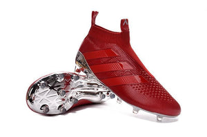 Adidas ACE 16+ Purecontrol FG/AG Soccer Cleats Red Silver - KicksNatics