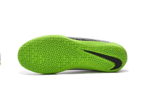 Image of Nike Hypervenom Phelon II Indoor Soccer Shoes Platinum Black Green - KicksNatics
