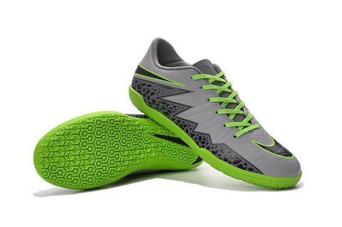 Image of Nike Hypervenom Phelon II Indoor Soccer Shoes Platinum Black Green - KicksNatics