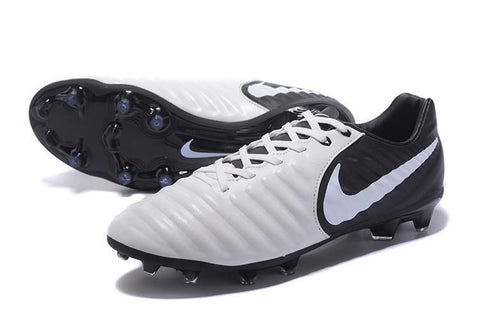 Image of Nike Tiempo Legend VII FG Soccer Cleats White Black - KicksNatics
