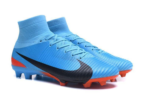 Image of Nike Mercurial Superfly V FG Soccer Cleats Blue Orange Black - KicksNatics