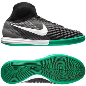 Nike MagistaX Proximo II DF IC Soccer Shoes Black Green White CoolGrey - KicksNatics