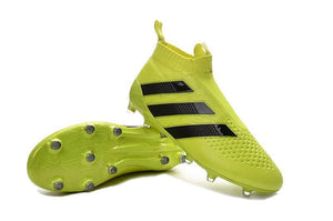 Adidas ACE 16+ Purecontrol FG/AG Soccer Cleats Solar Yellow Black - KicksNatics
