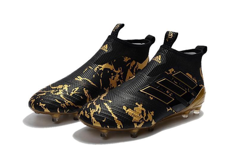 Adidas ACE 17+ Purecontrol FG Paul Pogba Soccer Black MatteGold –