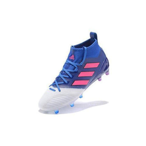 Image of Adidas ACE 17.1 Primeknit Soccer Cleats Blue White Pink - KicksNatics