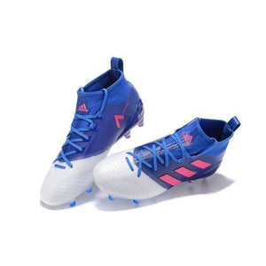 Adidas ACE 17.1 Primeknit Soccer Cleats Blue White Pink - KicksNatics