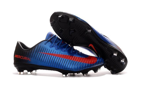 Image of Nike Mercurial Vapor XI FG Soccer Cleats Blue Black Red - KicksNatics