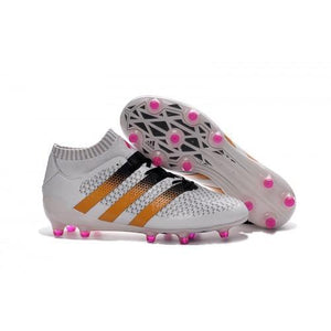 Adidas ACE 16.1 Primeknit FG/AG Soccer Shoes White Gold Black Pink