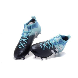Adidas ACE 17.1 Primeknit Soccer Cleats Core Black White Blue - KicksNatics