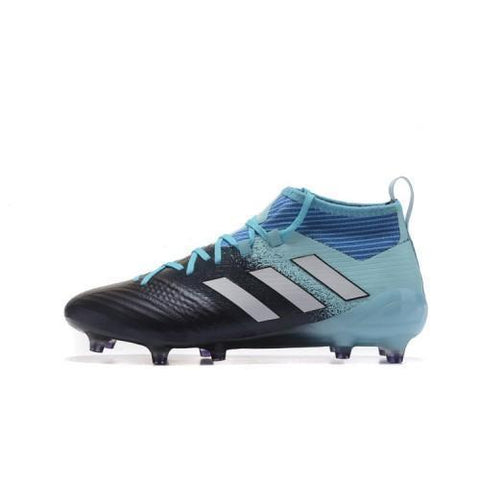 Image of Adidas ACE 17.1 Primeknit Soccer Cleats Core Black White Blue - KicksNatics