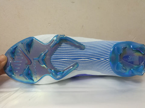 Image of Nike Mercurial Superfly VI Academy MG Cleat White Blue High Cut - KicksNatics