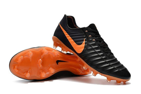 Image of Nike Tiempo Legend VII FG Soccer Cleats Black Orange - KicksNatics