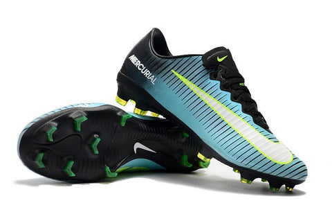 Image of Nike Mercurial Vapor XI FG Soccer Cleats Blue Black Green - KicksNatics