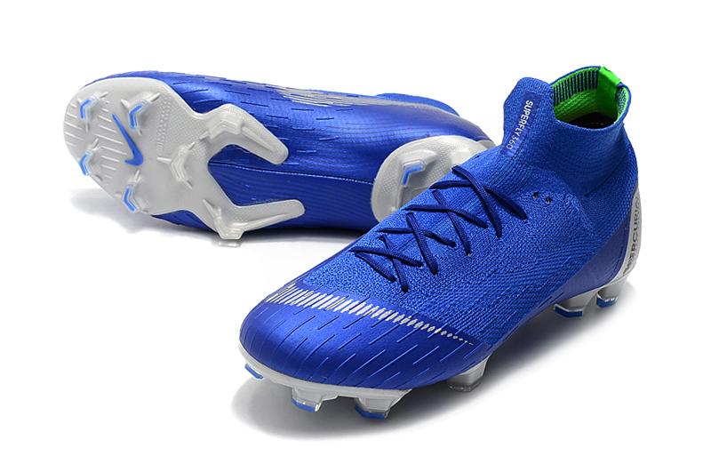 Nike mercurial superfly vi flyknit 360 elite fg blue white Clearance