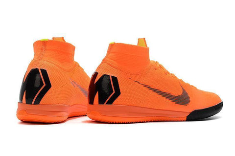 Image of Nike MercurialX Superfly VI Elite IC Soccer Cleats Total Orange Black - KicksNatics