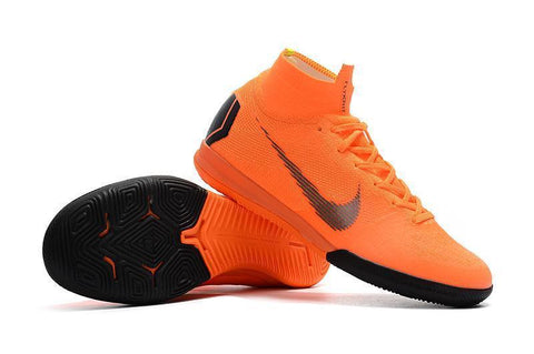 Image of Nike MercurialX Superfly VI Elite IC Soccer Cleats Total Orange Black - KicksNatics