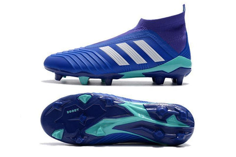 Image of Adidas Predator 18+ FG Soccer Cleats Royal Blue Purple White - KicksNatics