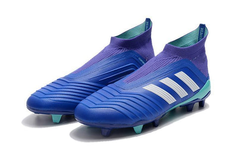 Image of Adidas Predator 18+ FG Soccer Cleats Royal Blue Purple White - KicksNatics