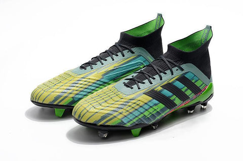Image of Adidas Predator 18.1 FG Soccer Cleats Black Green Blue Yellow Colorful - KicksNatics