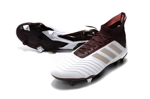 Image of Adidas Predator 18.1 FG Soccer Cleats White Red Wine Gold - KicksNatics