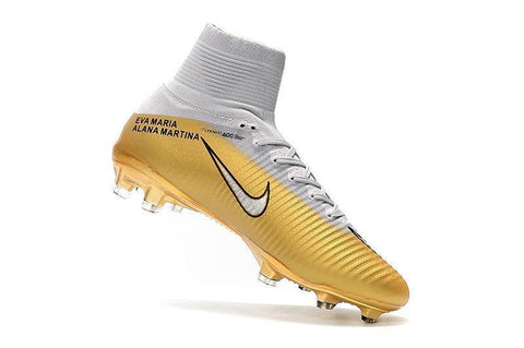 Image of Nike Mercurial Superfly V QuintoTriunfo FG Soccer Cleats Golden White - KicksNatics