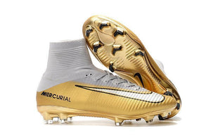 Nike Mercurial Superfly V QuintoTriunfo FG Soccer Cleats Golden White - KicksNatics
