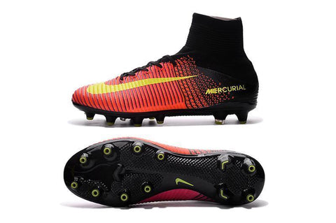 Image of Nike Mercurial Superfly V AG Soccer Cleats Total Crimson Black Pink - KicksNatics