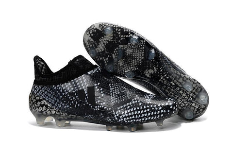 Image of Adidas X 16+ Purechaos FG/AG Soccer Cleats Black Grey Snakeskin - KicksNatics