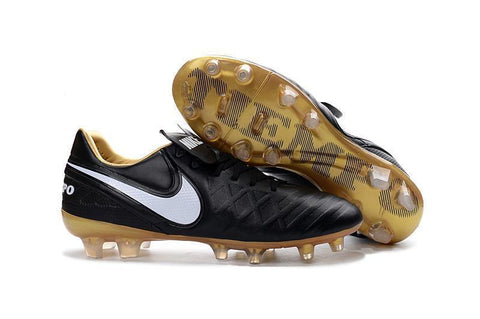 Image of Nike Tiempo Legend VI FG Soccer Cleats Black White Metallic Gold - KicksNatics
