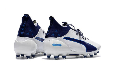 Image of PUMA evoTOUCH Pro FG Soccer Cleats White Deep Blue