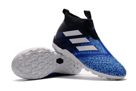 Image of Adidas ACE Tango 17+ Purecontrol Turf Soccer Cleats Blue Crystal Black - KicksNatics